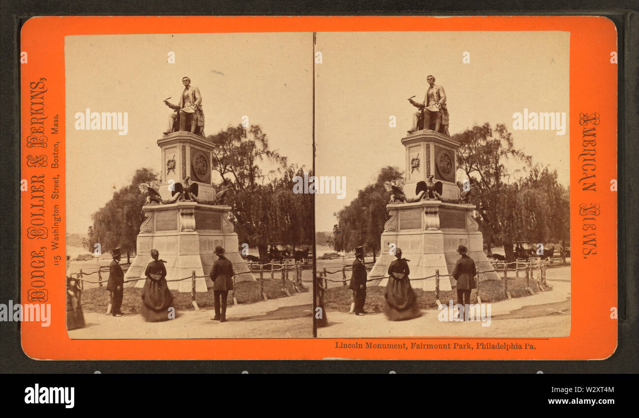 Lincoln Denkmal, Fairmount Park, Philadelphia, Pa, von Robert N Dennis Sammlung von stereoskopische Ansichten Stockfoto
