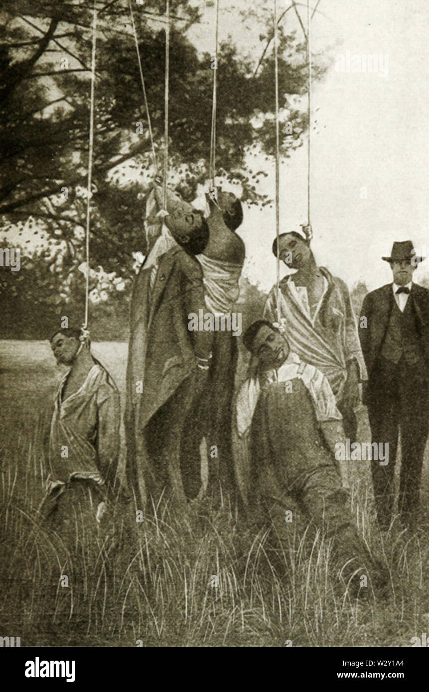 Foto von lynchmord an sechs Afrikaner in Lee County, GA, 20. Jan 1916 Stockfoto