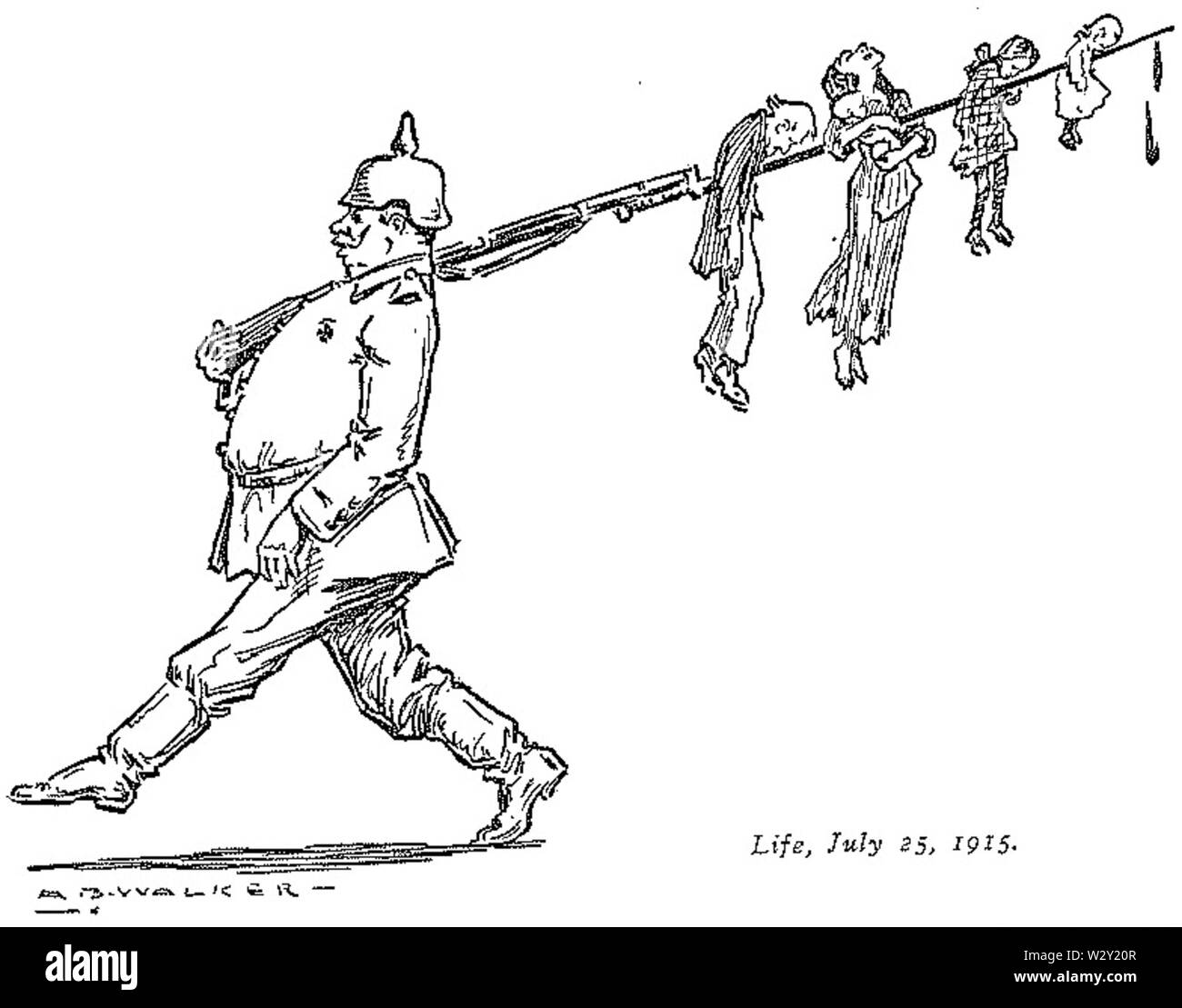 MB Walker - Deutsche bayoneting Kinder - Leben - Juli 25, 1915 Stockfoto