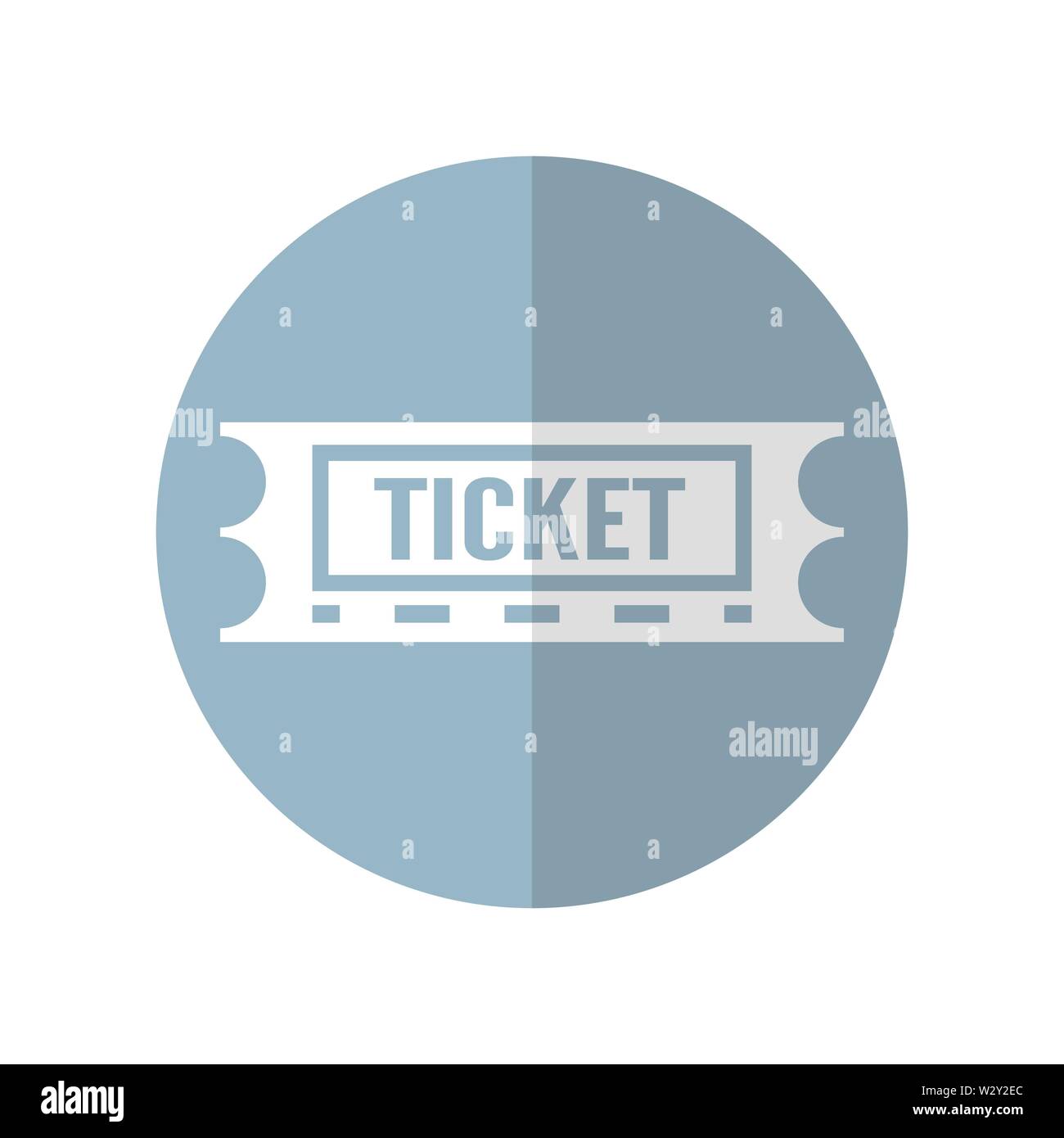 Icon Design des Tickets für Reisen, Kino, musium, Theater, Party, Event, Festival und Konzert. Vector Illustration im flachen Stil. Stock Vektor