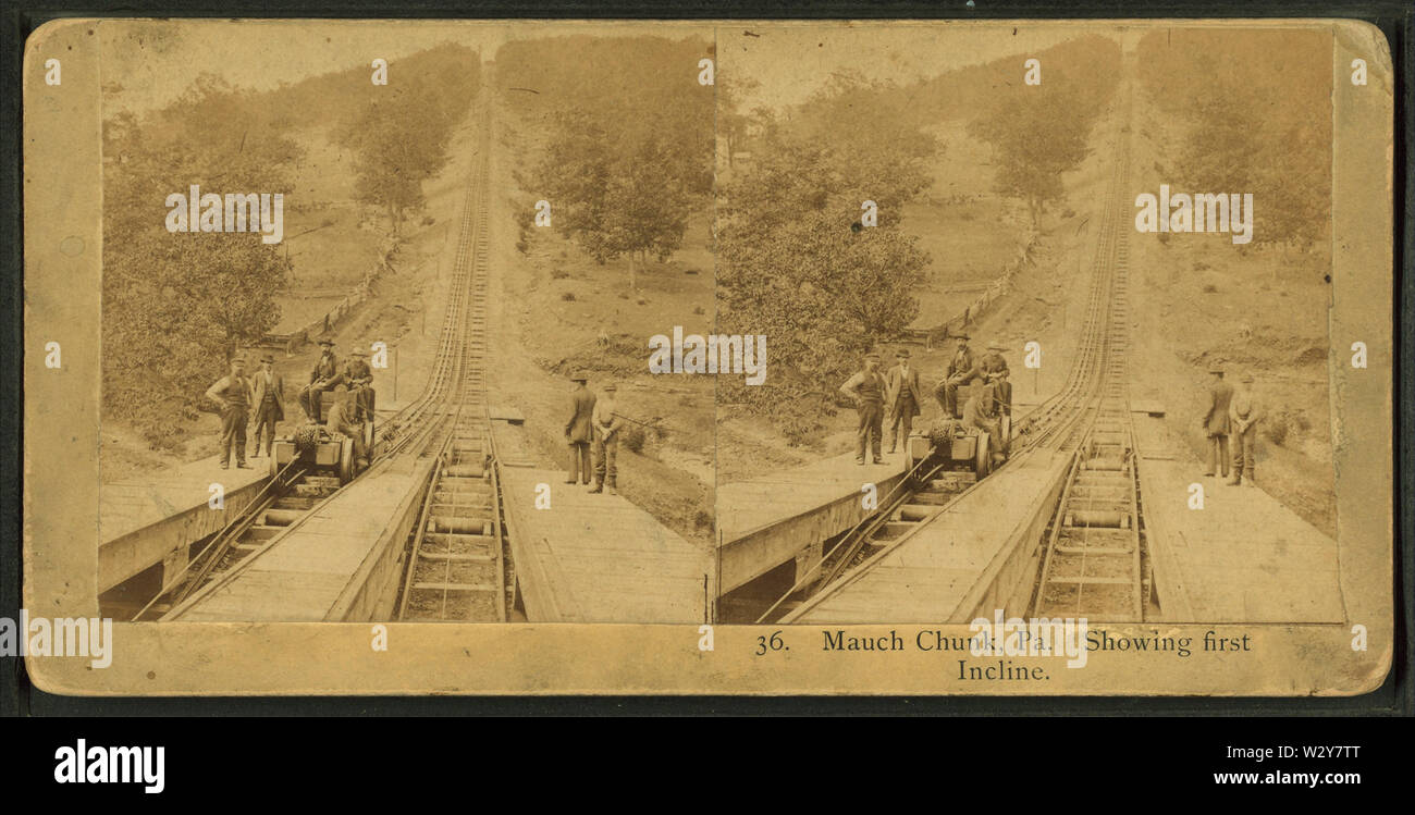 Mauch Chunk, Pa zeigt erste Steigung, von Robert N Dennis Sammlung von stereoskopische Ansichten Stockfoto