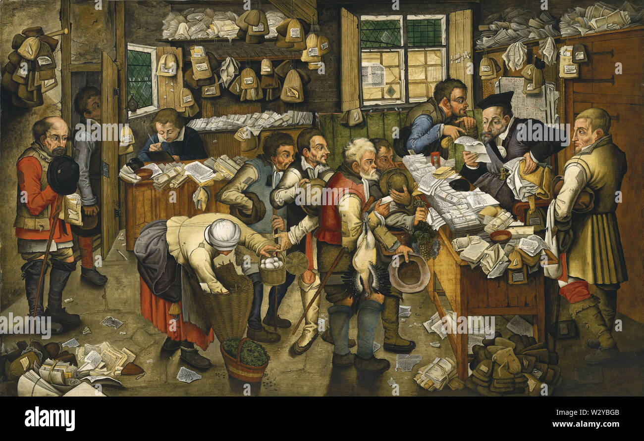Die Zahlung des Zehnten (Büro des Tax-Collector) ca. 1616 - Pieter Bruegel (Brueghel) die Jüngeren (II) - Sehr hohe Qualität und Auflösung Stockfoto