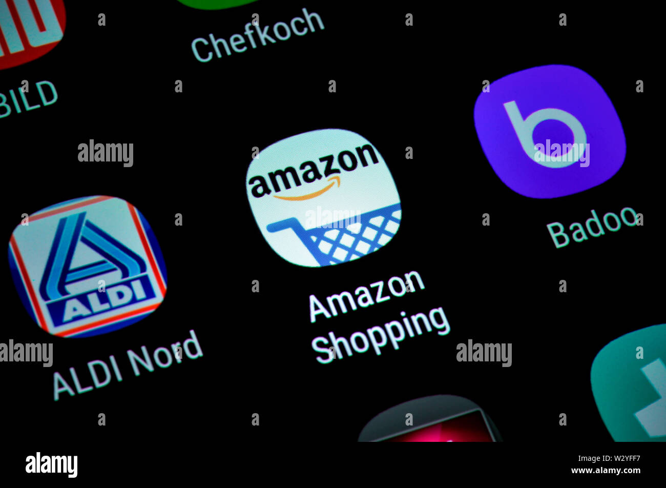 Smartphone, Display, App, Amazon shopping Stockfoto
