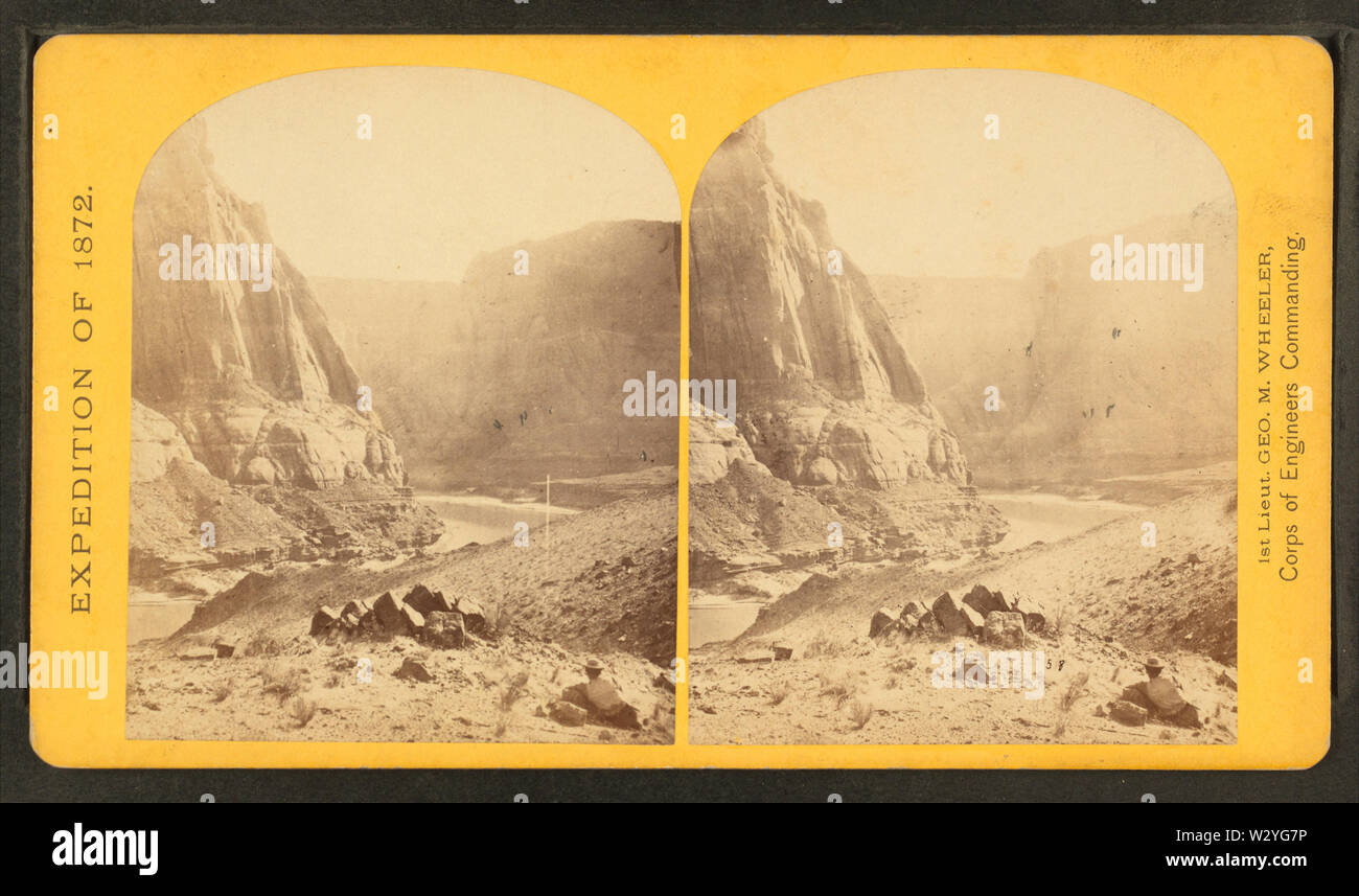 Mund der Paria, Colorado River; Wände 2.100 Fuß in der Höhe, von Robert N Dennis Sammlung von stereoskopische Ansichten 3. Stockfoto