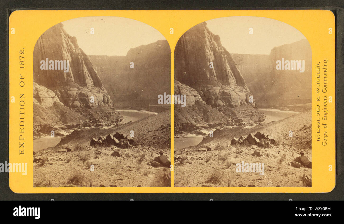 Mund der Paria, Colorado River; Wände 2.100 Fuß in der Höhe, von Robert N Dennis Sammlung von stereoskopische Ansichten Stockfoto