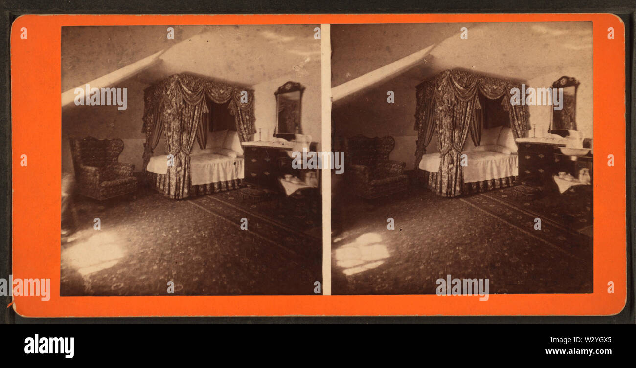 Frau Washingtons - Kammer, wo sie starb, (Mai 1801) Mount Vernon Herrenhaus, von Dillon, Lukas C 1844 - 2 Stockfoto