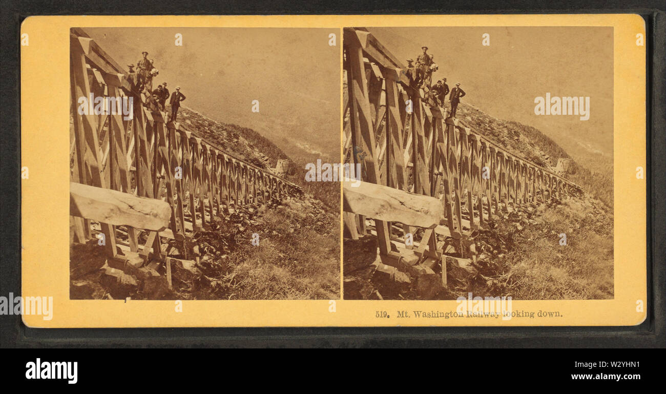 Mt Washington Railway nach unten schaut, von Kilburn Brüder Stockfoto