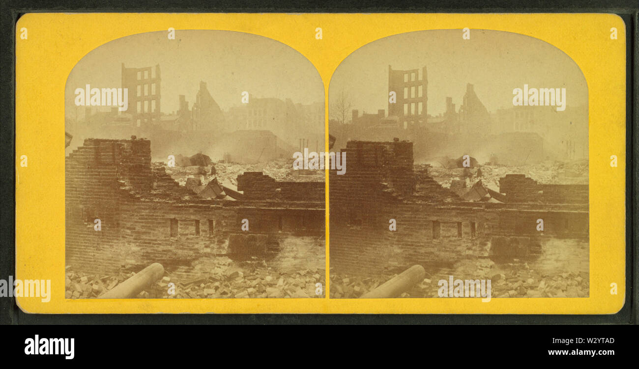 Nr. 100 Sommer St mit Blick in Richtung Chauncy St, von Robert N Dennis Sammlung von stereoskopische Ansichten Stockfoto