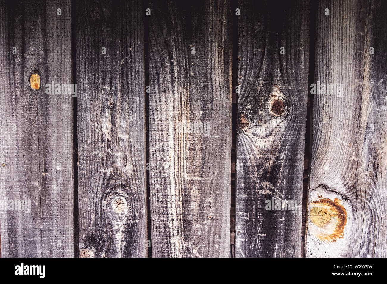 Graue Wand Planken Hintergrund und Textur. Alte Vintage leer Holz- Grunge Oberfläche. Stockfoto