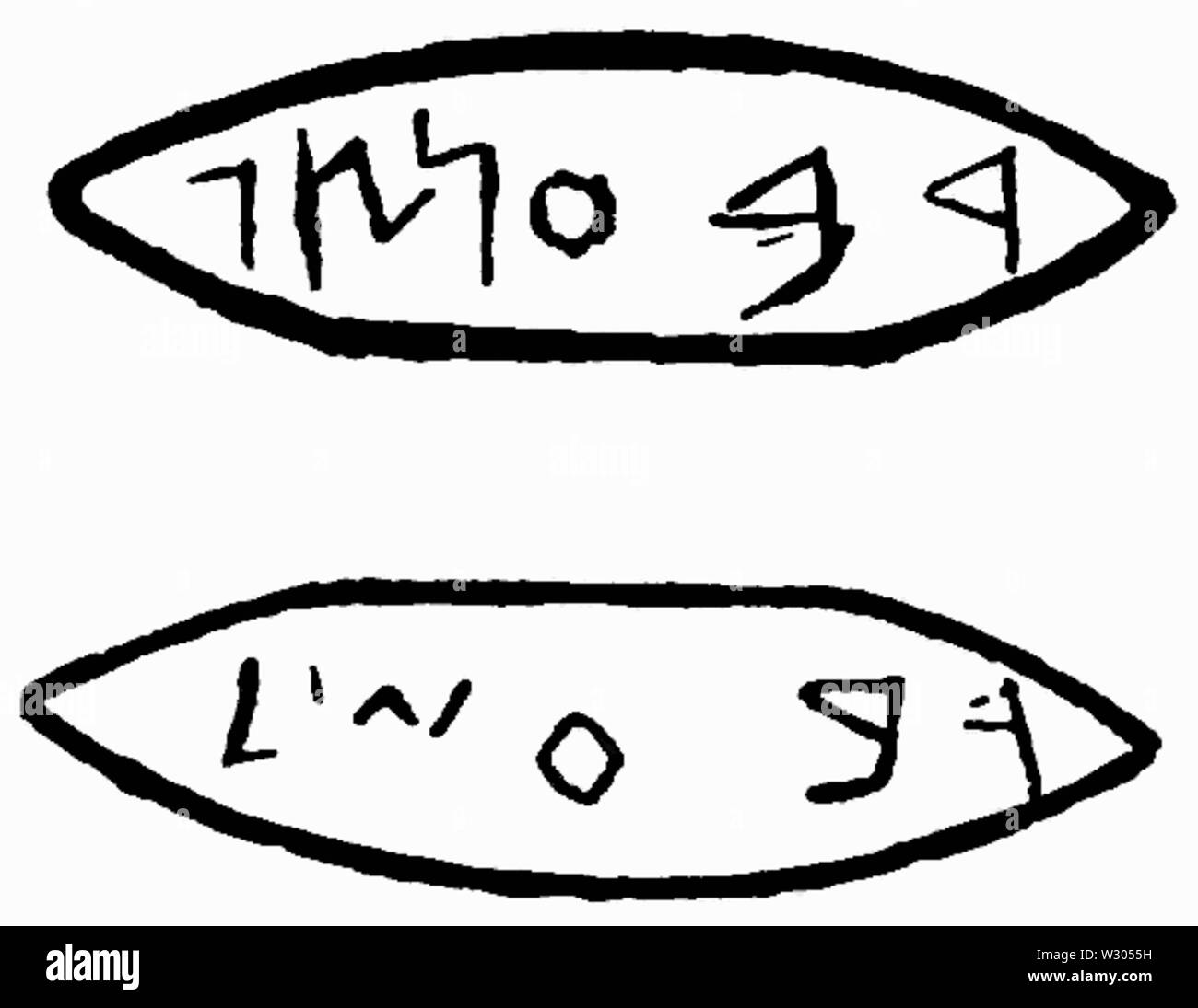 PEF-D 333 Samariter hämatit Gewicht mit Beschriftung Stockfoto