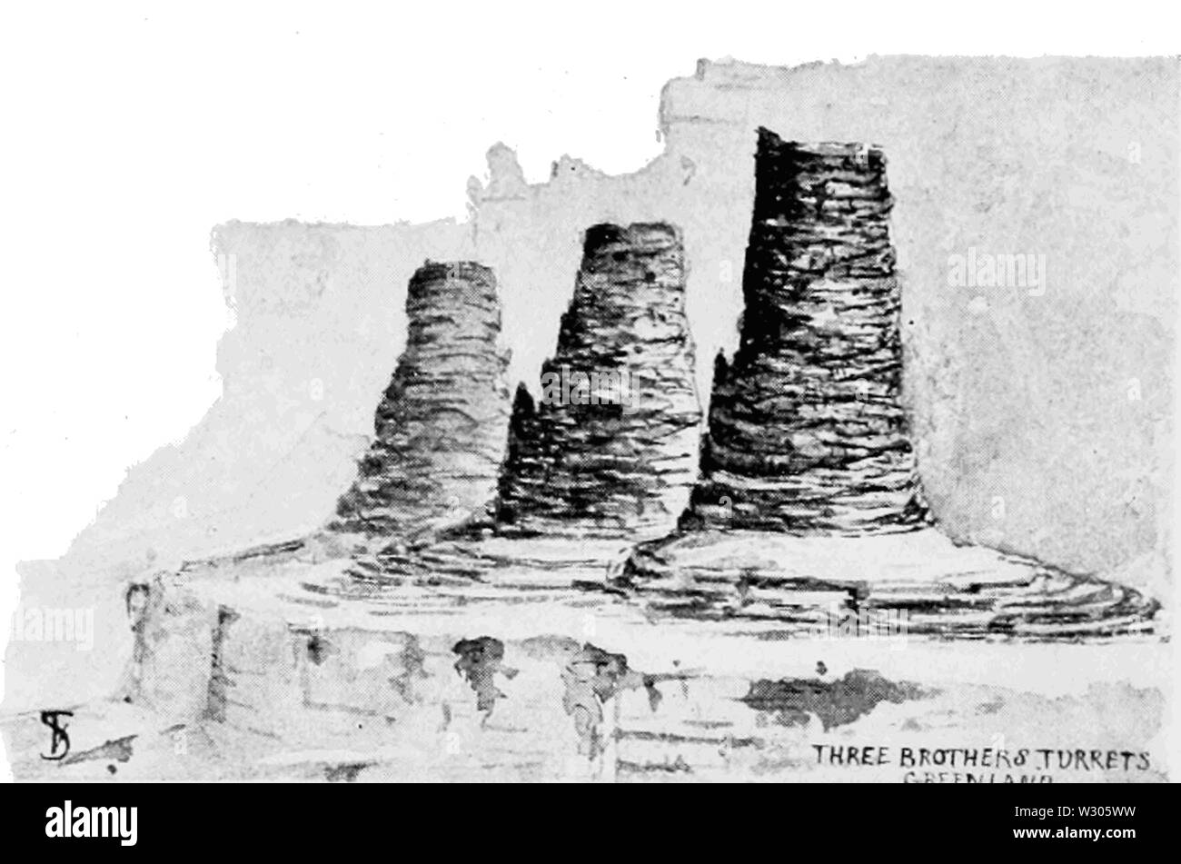 PSM V54 D076 Die drei Brüder Türmchen Stockfoto