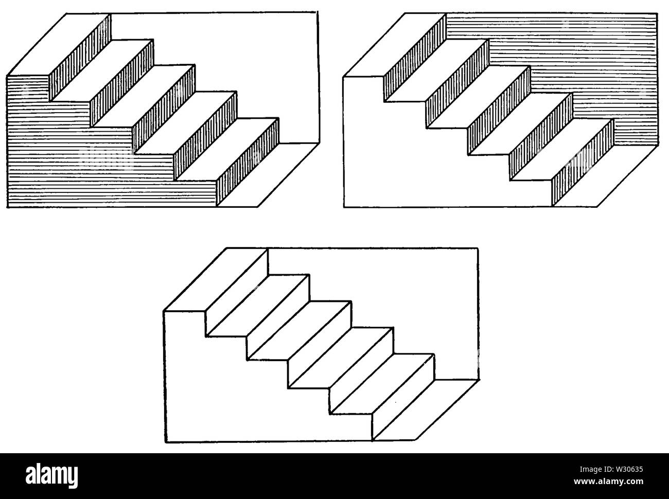 PSM V54 D325 Optische Täuschung mit Treppen Stockfoto