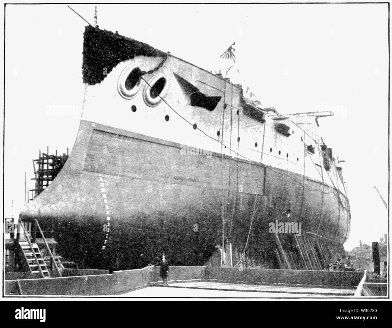 PSM V58 D 039 Schlachtschiff hatsuse bereit für den Start Stockfoto