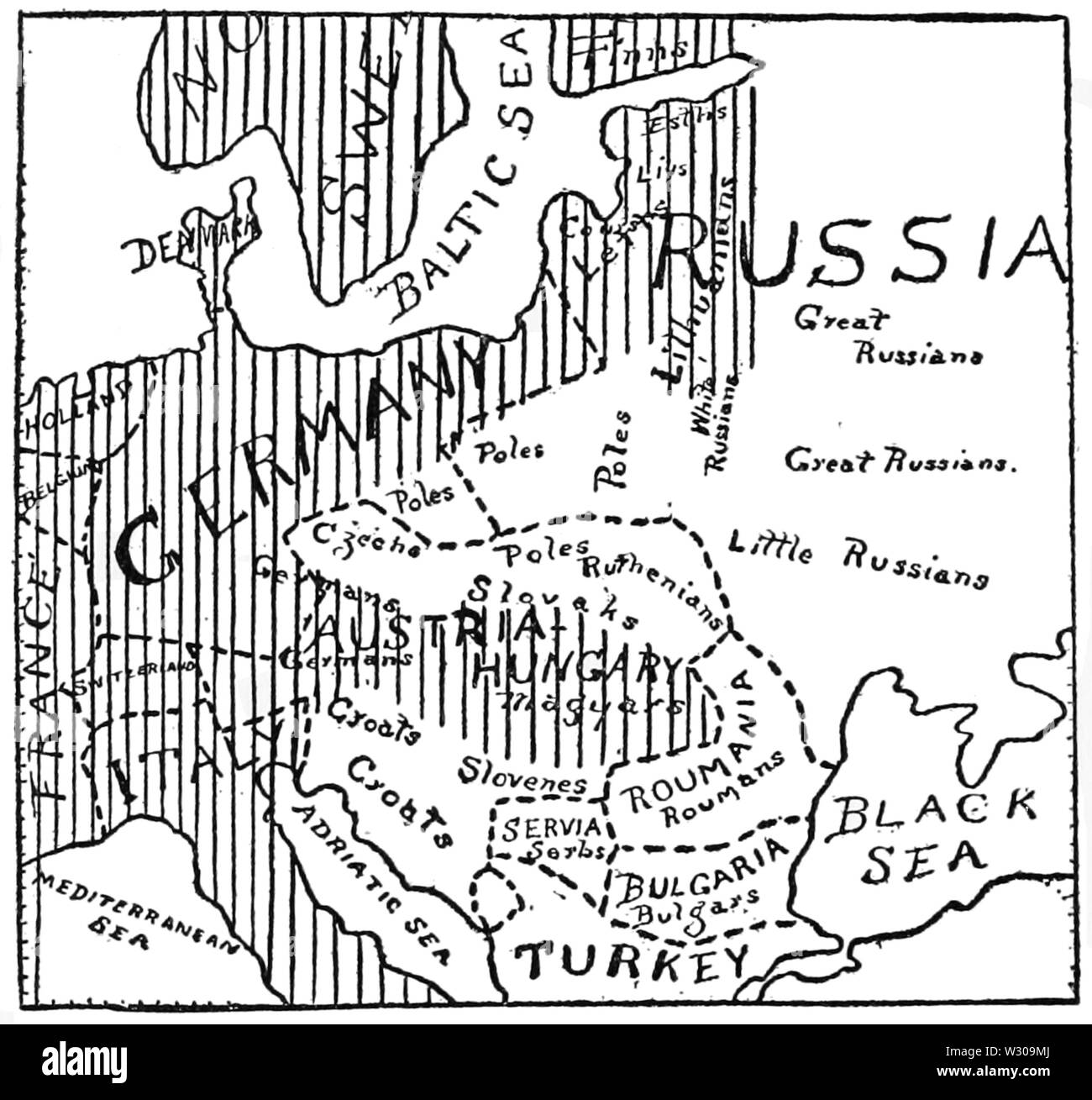 PSM V63 D 030 Gebiete in Europa von Slawen besiedelt Stockfoto