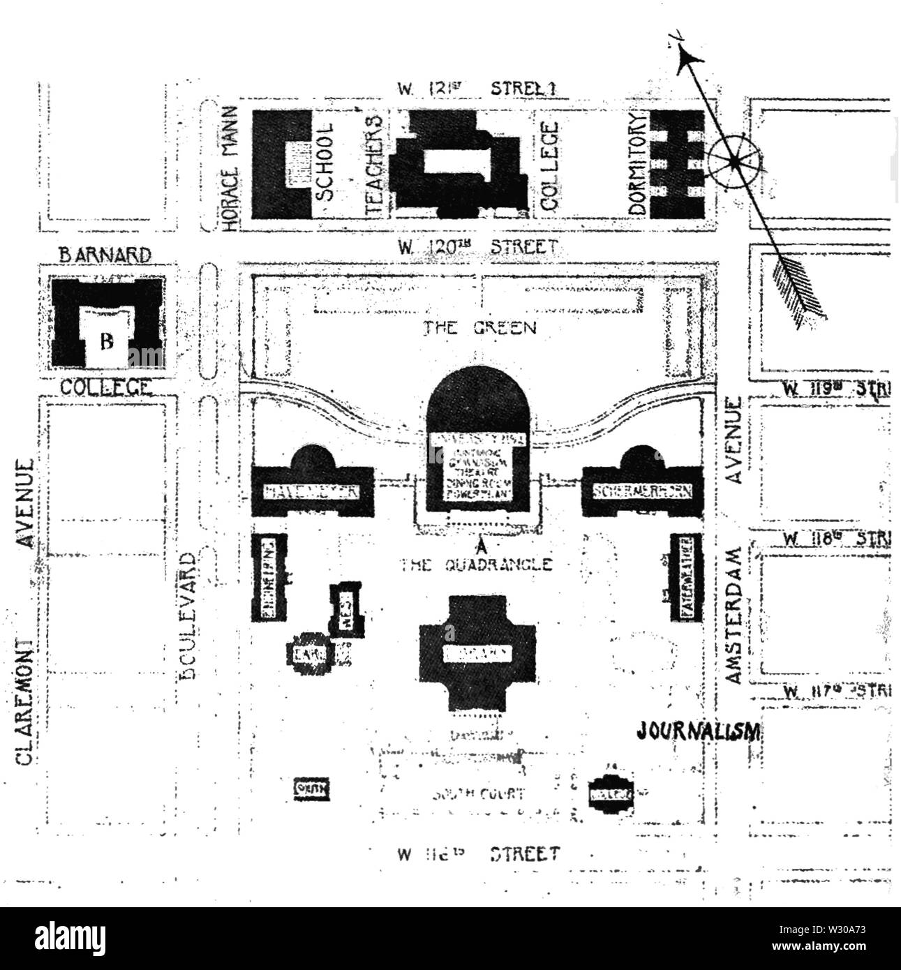 PSM V63 D 574 Columbia Universität Gebäude und Gelände plan Stockfoto