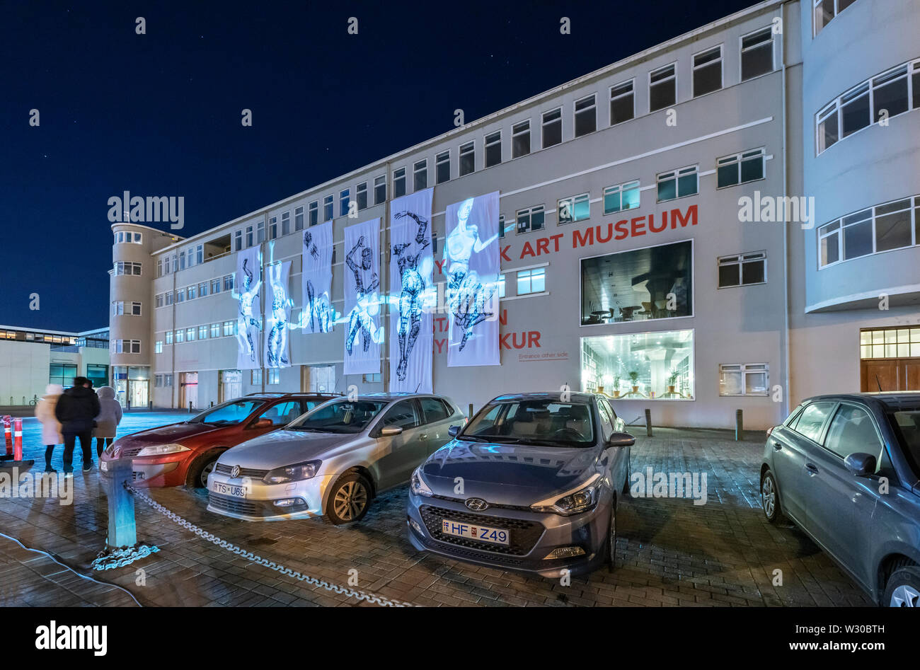Hafnarhusid Art Museum, Winter Lights Festival, Reykjavik, Island Stockfoto