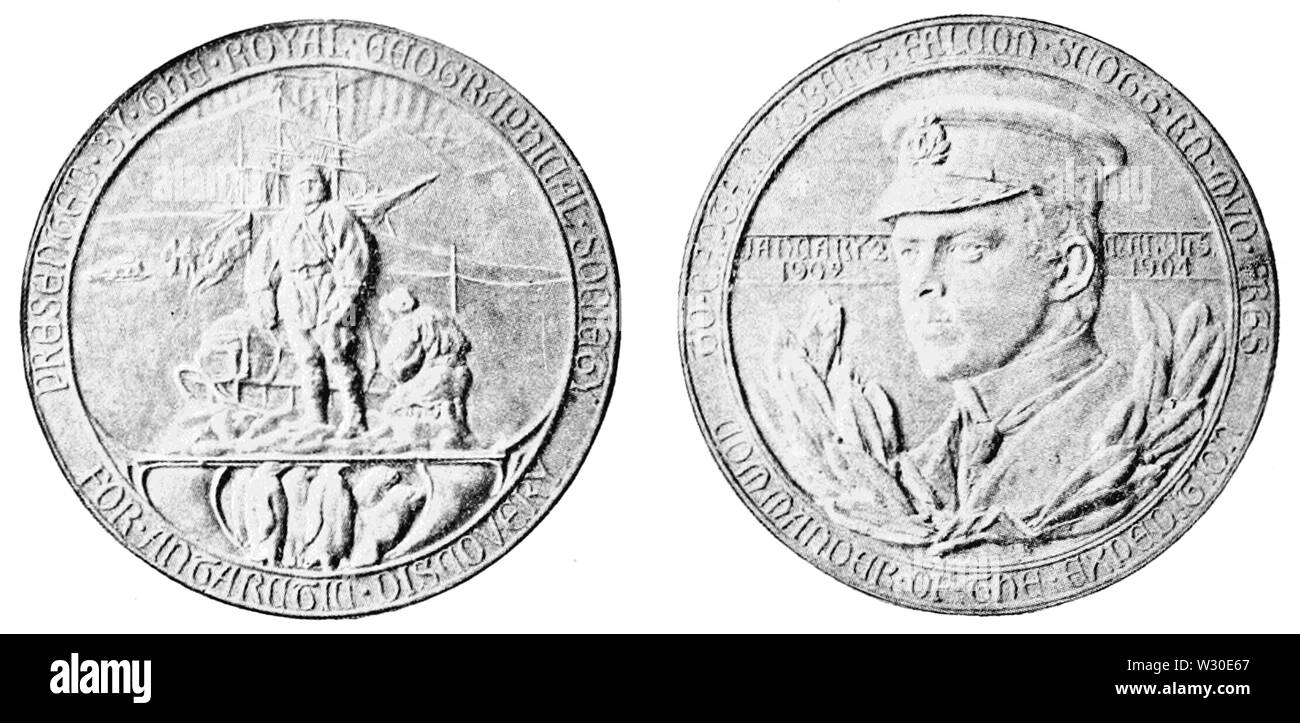 PSM V66 D 584 Medaille zu Ehren von Captain Scott der Antarktis Expedition Stockfoto