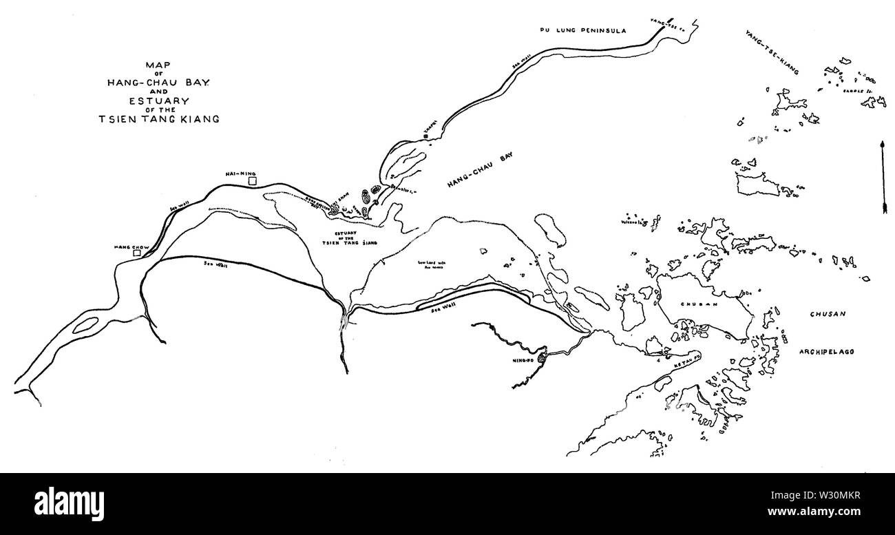 PSM V72 D102 Hängen chow Bay und der Mündung des tsien Tang kiang Stockfoto