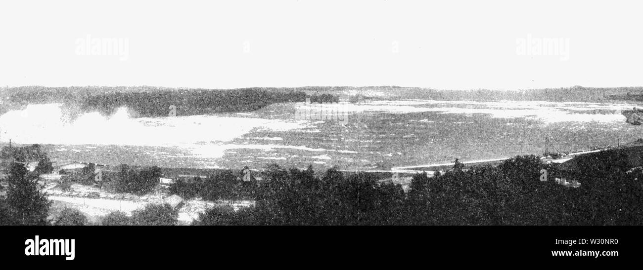 PSM V73 D 298 oberen Stromschnellen und den Fels rim die Bestimmung der Verteilung von Wasser von Niagara Falls Stockfoto