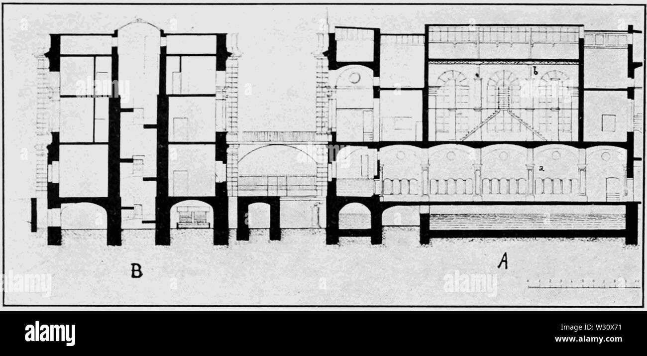 PSM V77 D220 Plan der ersten beiden Gebäude der Zoologischen Station Stockfoto
