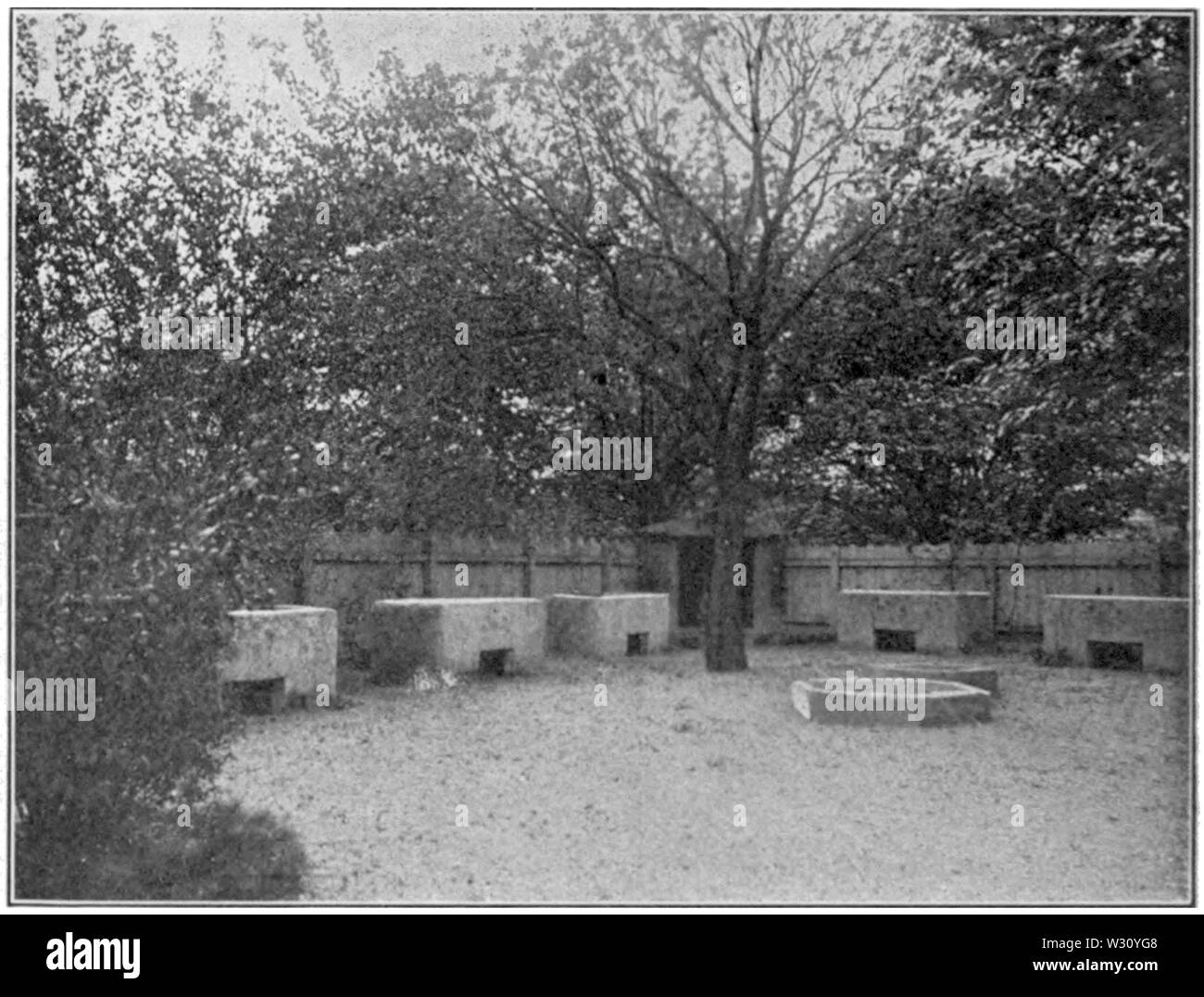 PSM V78 D602 Zement Becken im Garten Stockfoto