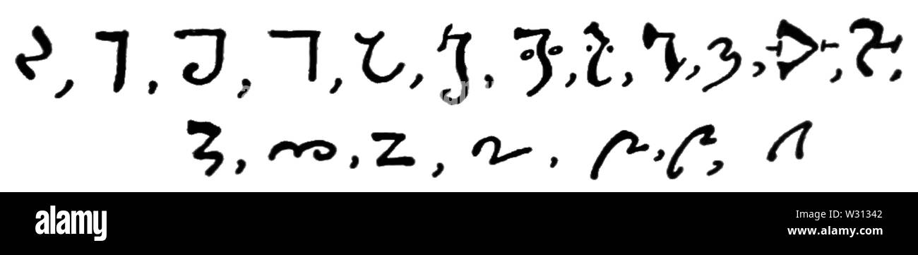 PSM V81 D617 Evolution der numerische Symbole 4 Stockfoto