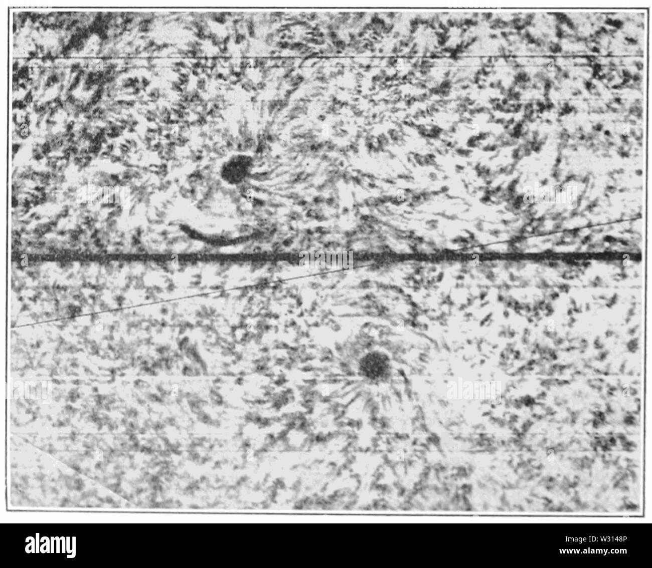 PSM V83 D120 Rechts- und Linkshänder Wirbel um Sonnenflecken Stockfoto