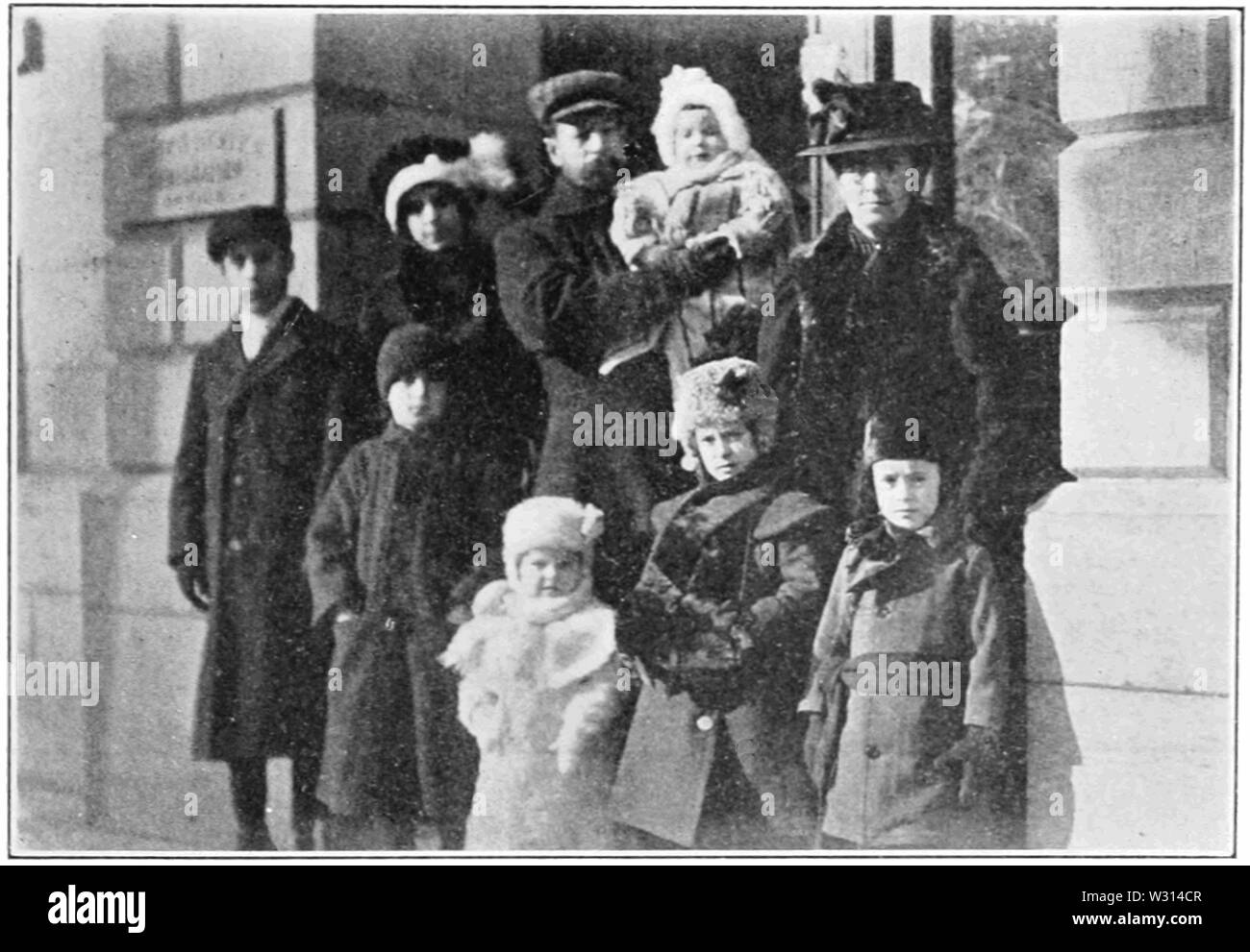 PSM V83 D341 Französisch kanadische Familie aus Montreal ankommen Stockfoto