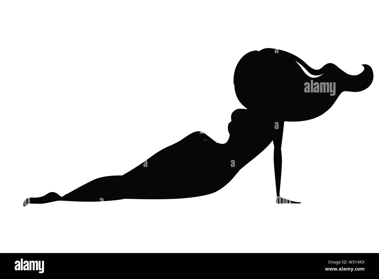 Schwarze silhouette schöne Mode Frau liegt auf dem Boden Cartoon Character Design flachbild Vector Illustration. Stock Vektor