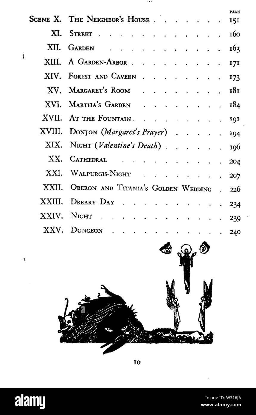 Seite 010 (Faust, 1925). Stockfoto