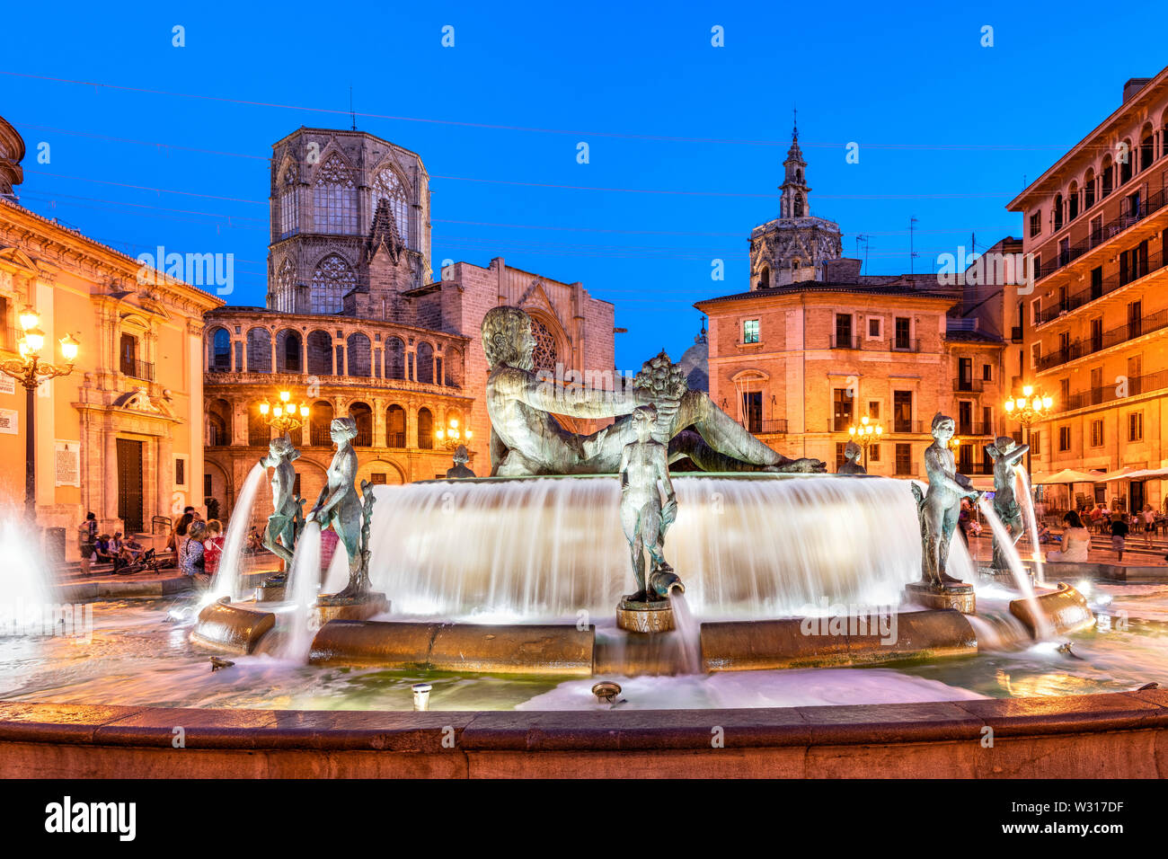 Plaza de la Virgen, Valencia, Comunidad Valenciana, Spanien Stockfoto