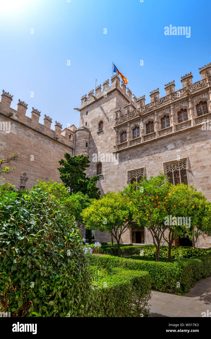 Llotja de la Seda oder Lonja de la Seda, Valencia, Comunidad Valenciana, Spanien Stockfoto