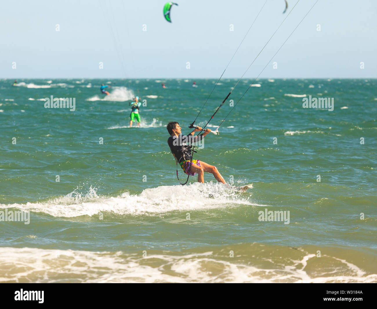 Kitesurfen Kitesurfen Saison Stockfoto