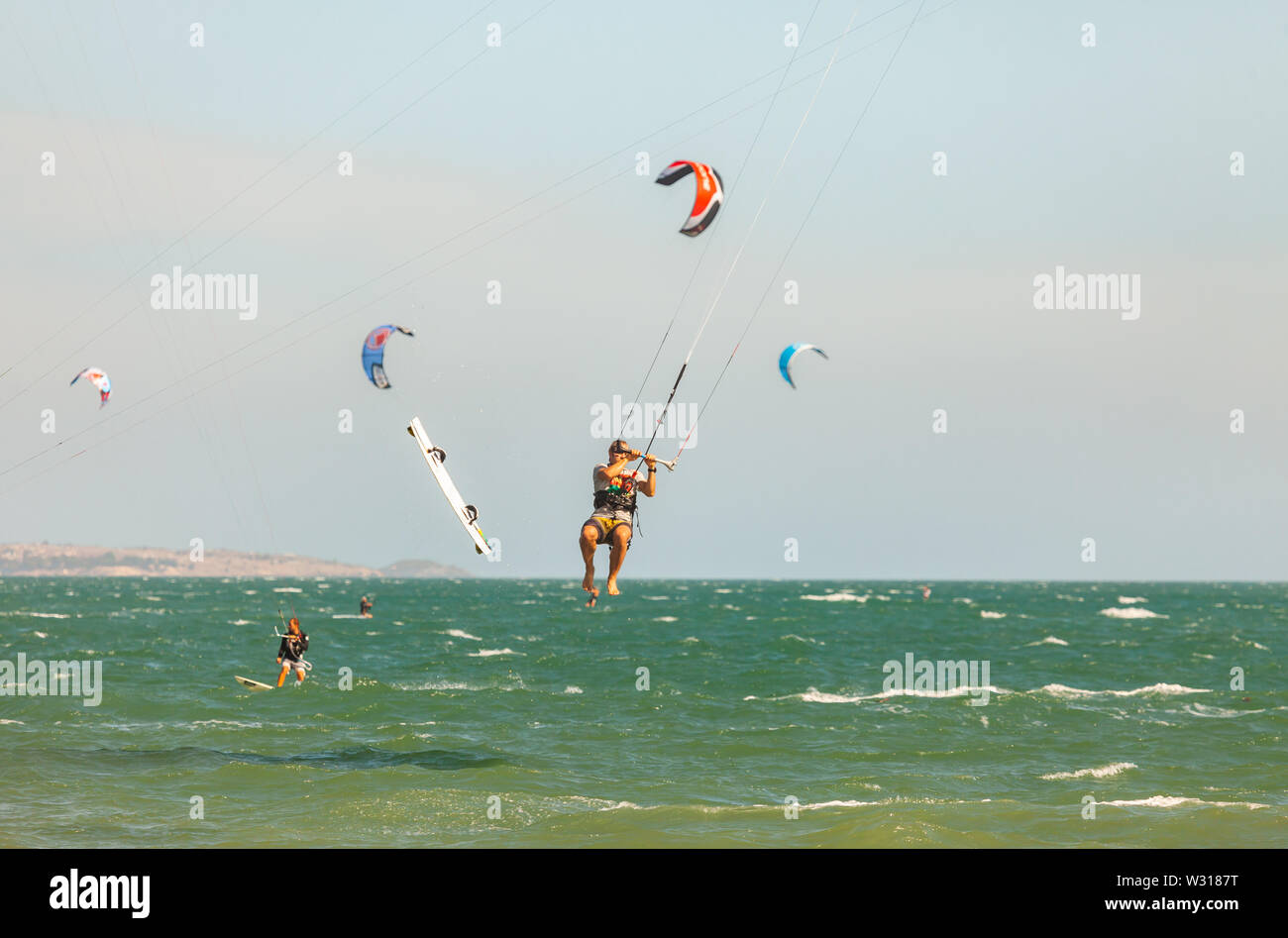 Professionelle Kitesurfen Stockfoto