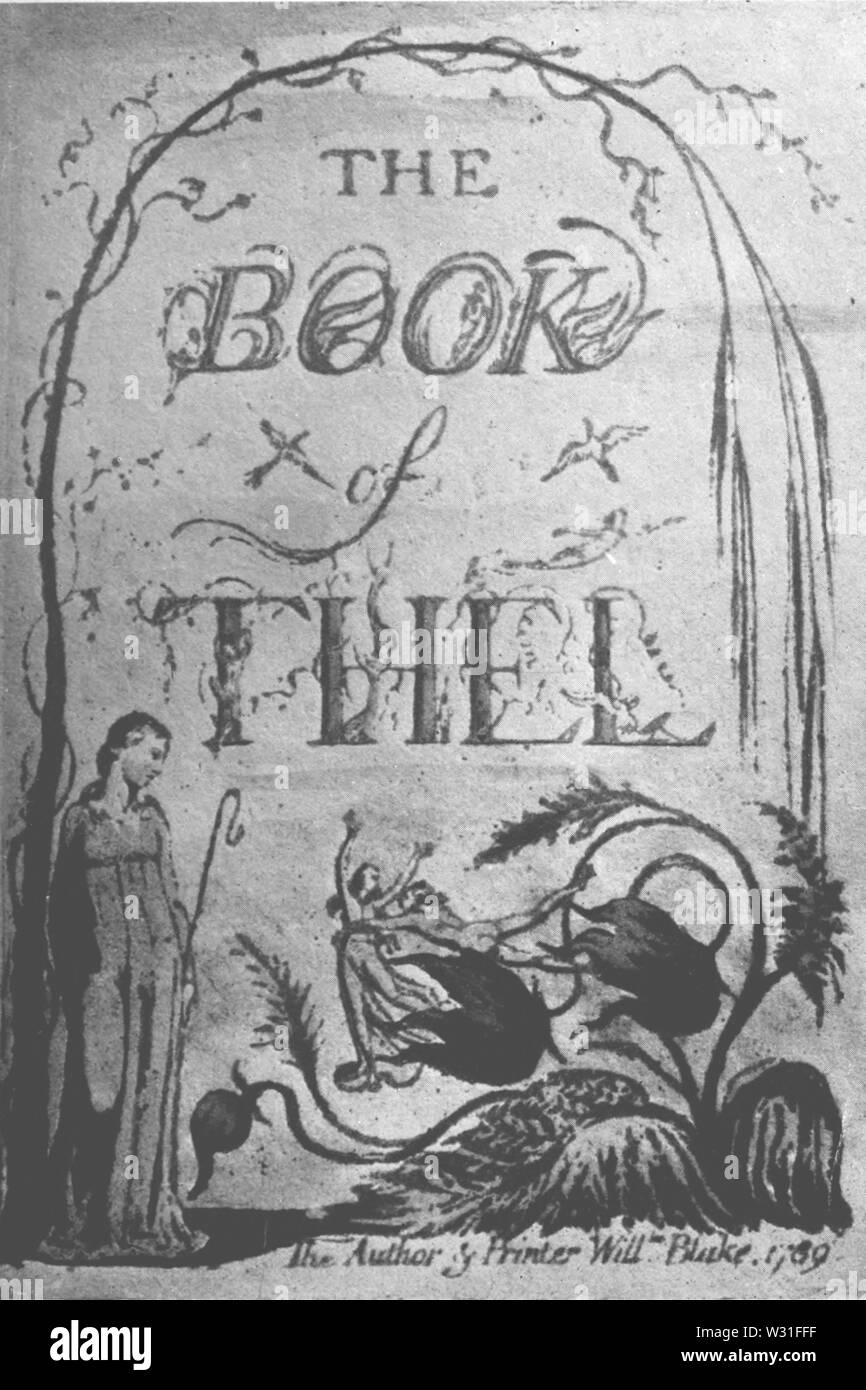 Poetische Werke von William Blake, 1913 - Das Buch von Thel Stockfoto