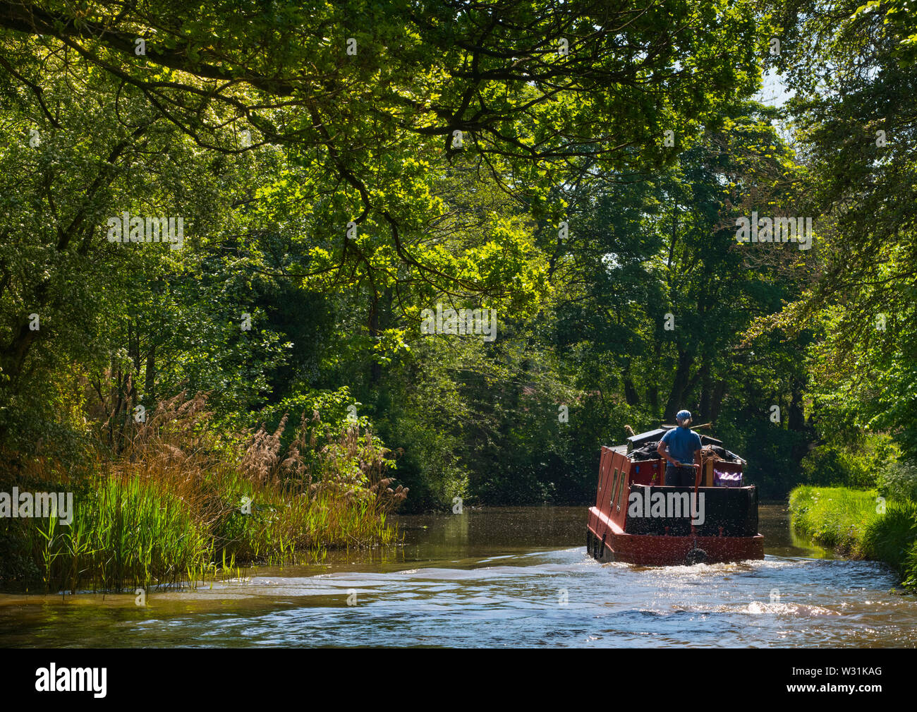 Kanal Boot auf der Llangollen Canal in der Nähe von Whitchurch, Shropshire. Stockfoto