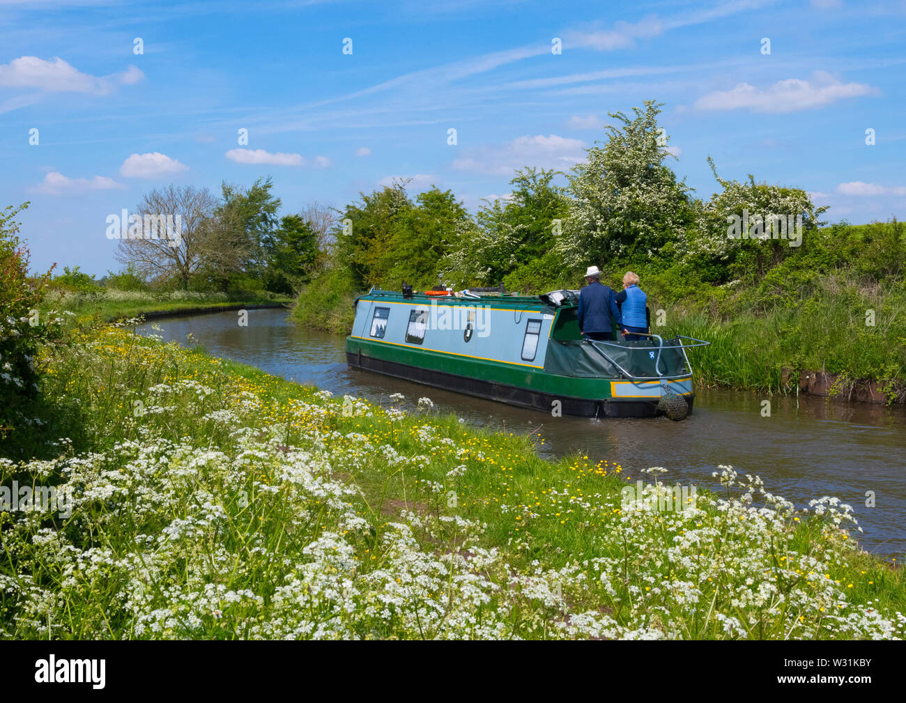 Kanal Boot auf der Llangollen Canal in der Nähe von Bettisfield, Wrexham, Wales. Stockfoto