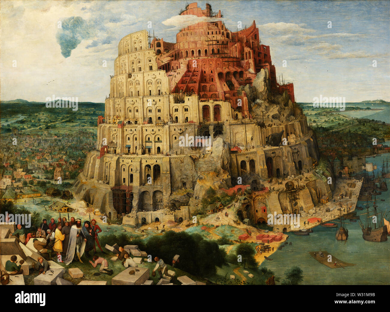 Der Turm von Babel (Wien) (1563) Gemälde von Pieter Bruegel (Brueghel) der Ältere (I) - Sehr hohe Qualität und Auflösung Stockfoto