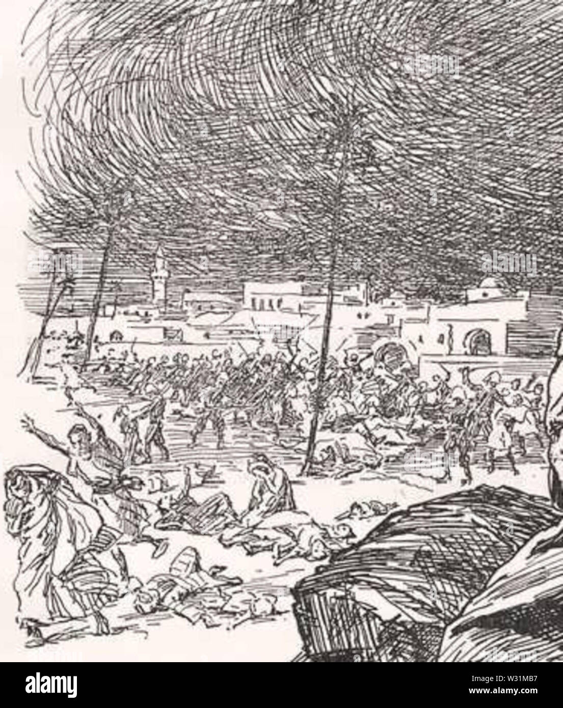 Punch Cartoon Tripolis Massaker 1911 Stockfoto