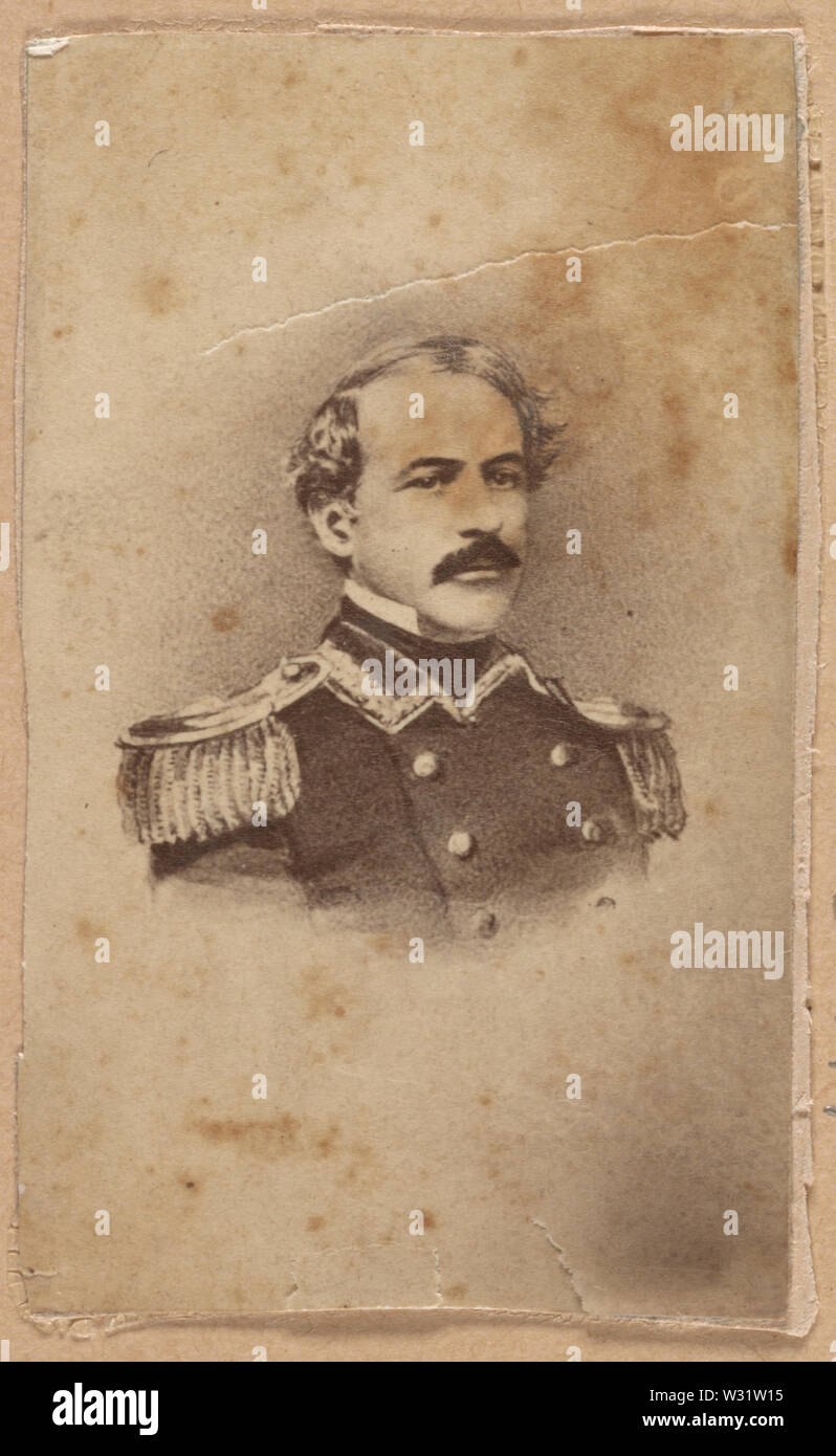 Foto zeigt die Reproduktion von Portrait drucken von Robert E. Lee vor dem Bürgerkrieg, wahrscheinlich, wenn er ein Offizier in das Korps der Ingenieure war. Fotoabzug auf carte de visite: Eiweiß. Stockfoto