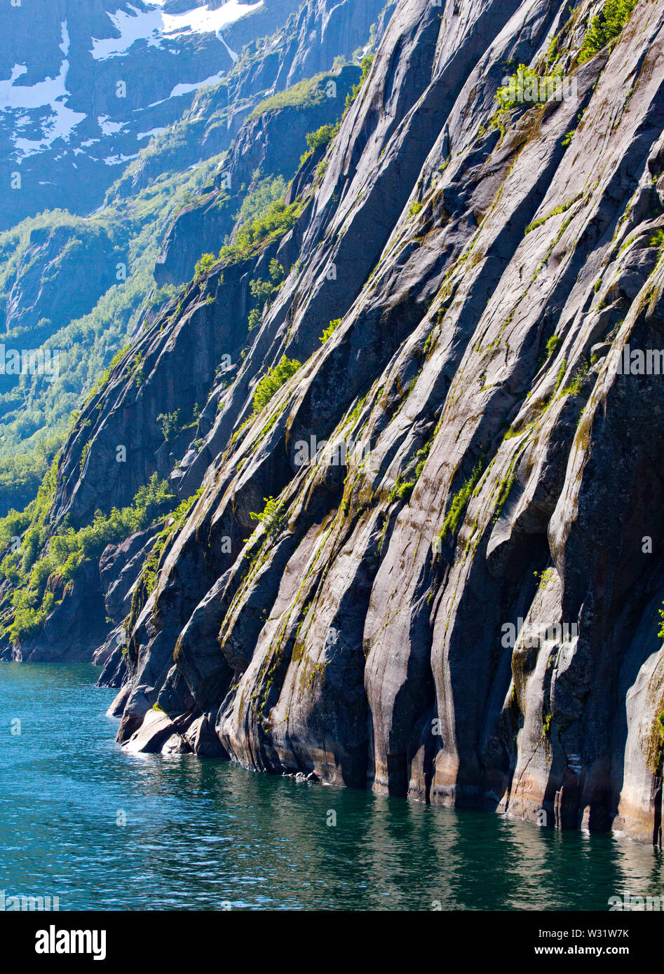 Trollfjord, Insel Austvågøy, Nordlandet, Lofoten, Norwegen Stockfoto