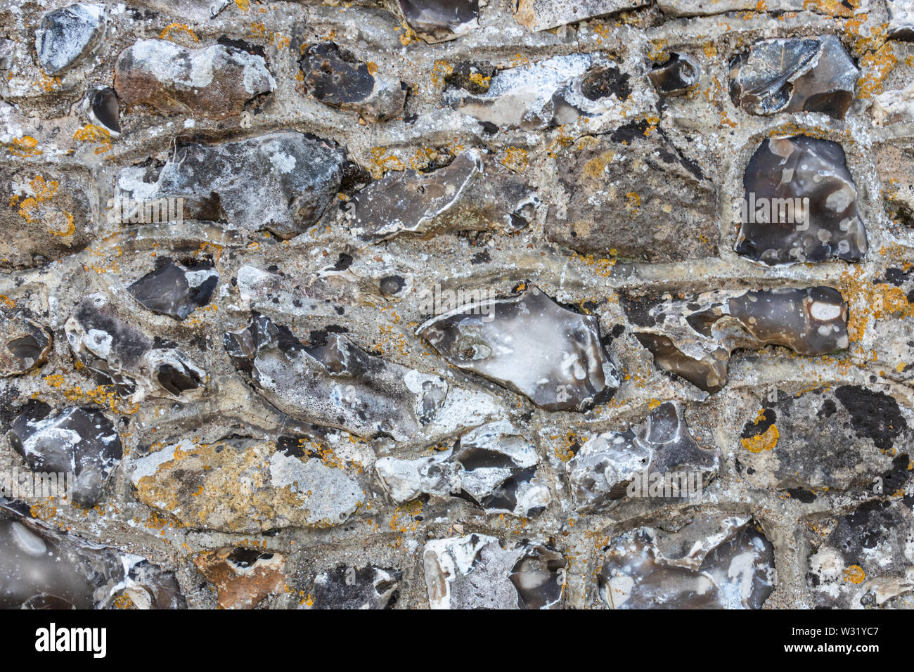 Ein feuerstein Wand Nahaufnahme Stockfoto