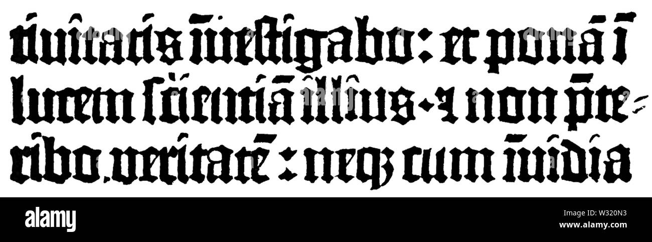 Bbs V12D087 Gutenbergs 36 Typ der Reihe Stockfoto