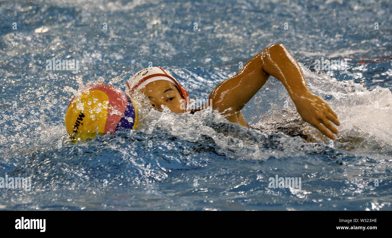 Juli 11, 2019 - Napoli, Kampanien, Italien - Wasserball Universiade zwischen den USA und Japan 11/05/2019 Napoli,. die Sitzung für die Universiade zwischen den Vereinigten Staaten und Japan fand an das städtische Schwimmbad von Napoli in der Provinz Neapel (Credit Bild: © Fabio Sasso/ZUMA Draht) Stockfoto