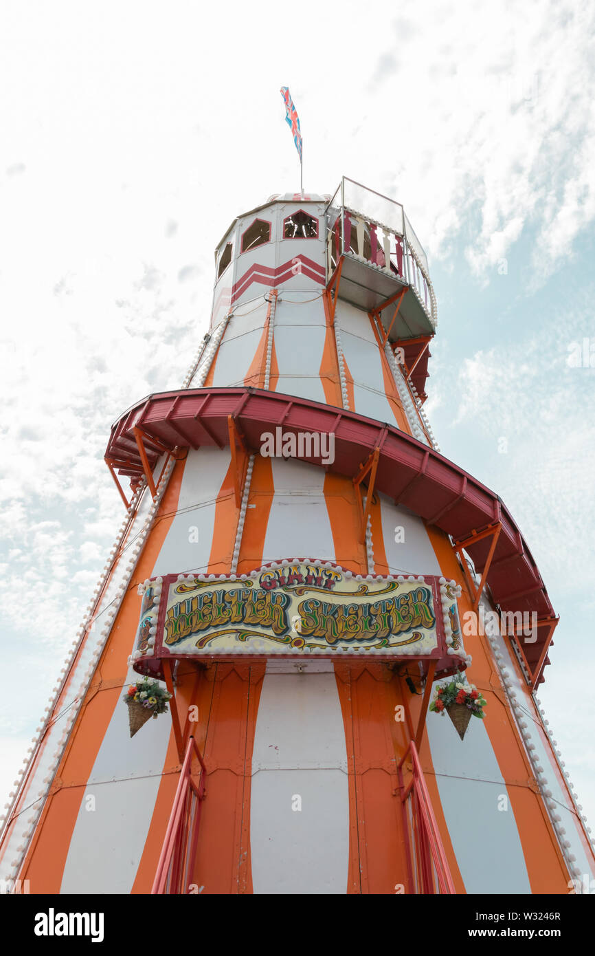 Ein vintage Holz- Helter Skelter Stockfoto