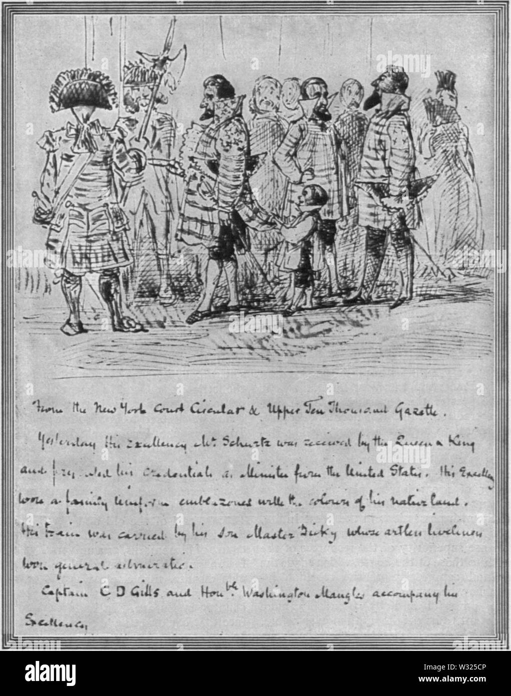 Schurz Thackeray Cartoon Stockfoto