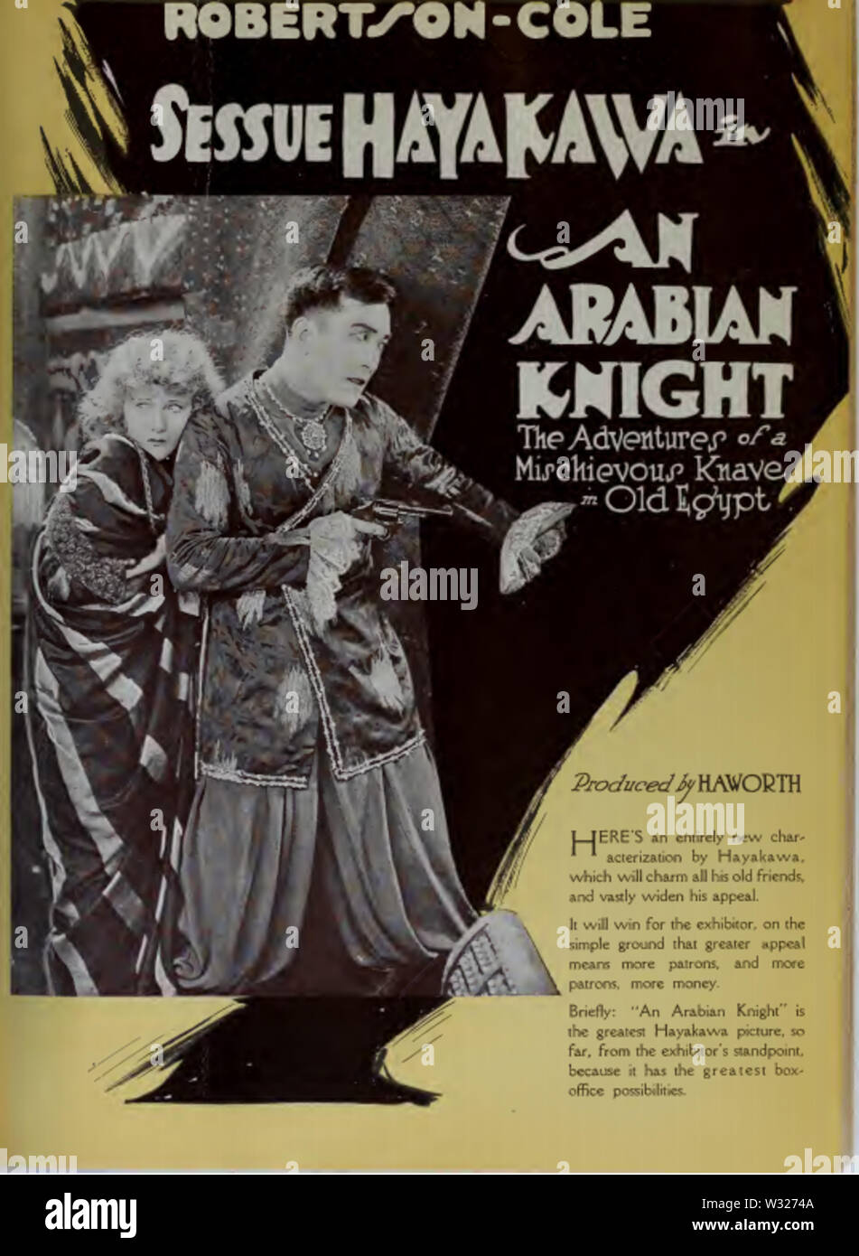 Sessue Hayakawa in einem arabischen Nacht von Charles Swickard Film täglich 1920 Stockfoto