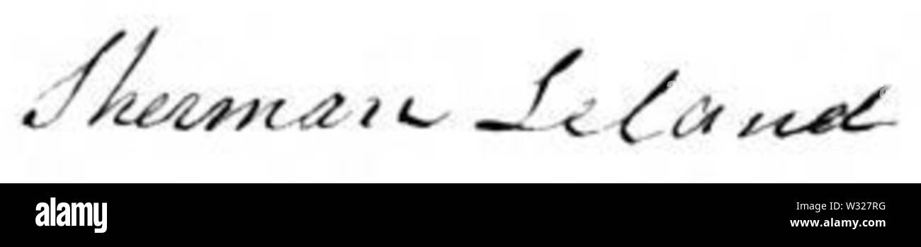 Sherman Leland Massachusetts Senat Präsident Unterschrift Stockfoto