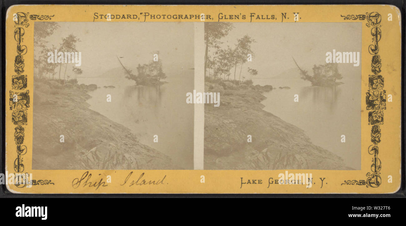 Ship Island, Lake George, NY, von Stoddard, Seneca Ray, 1844-1917, 1844-1917 2. Stockfoto