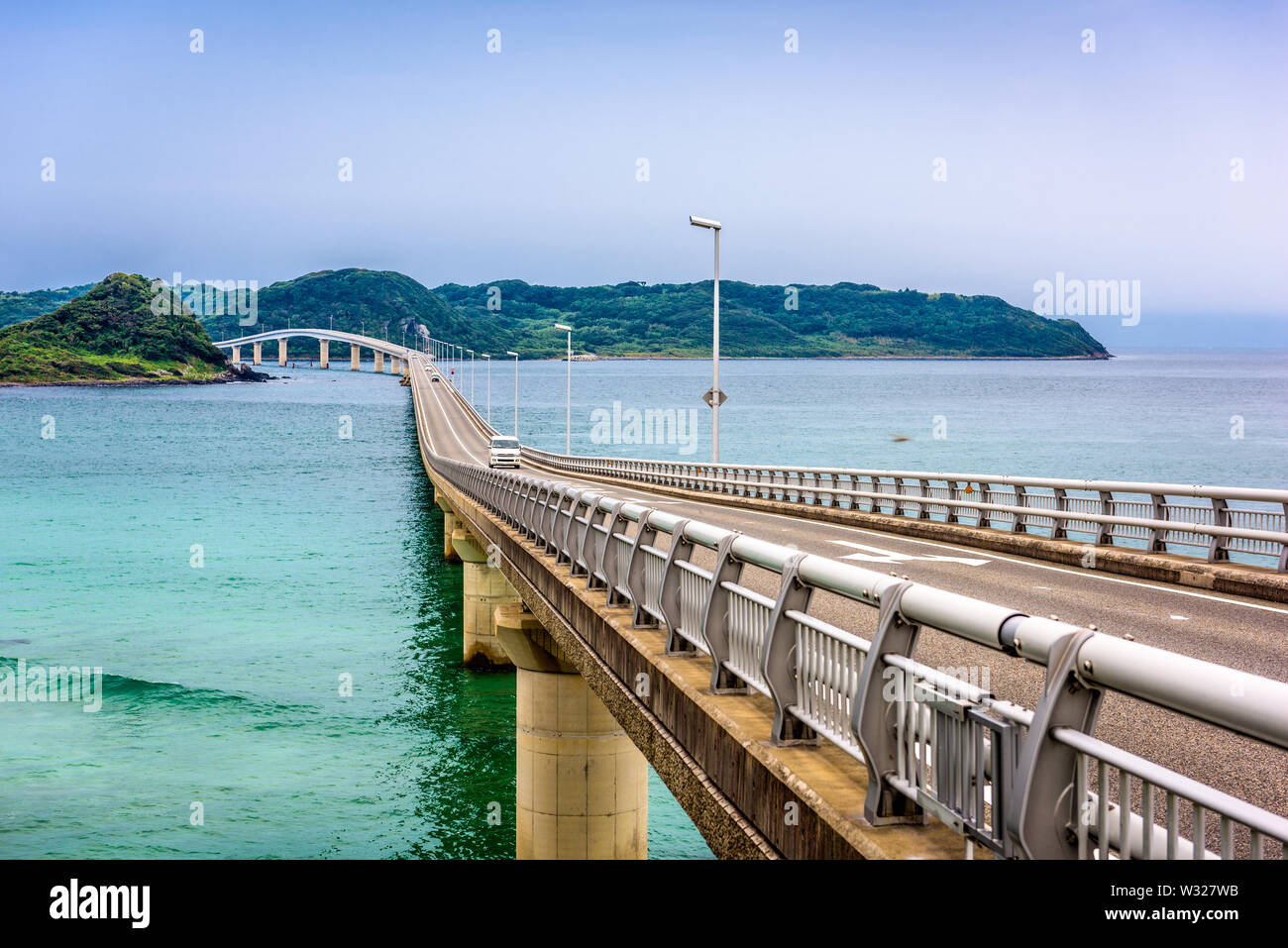 Tsunoshima Ohashi Brücke in Shimonoseki, Japan. Stockfoto